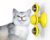 Juguete Giratorio para Gatos Molino de Viento, Rascador para Gatos, Cepillo de Aseo, Suministros para Mascotas con Ventosa
