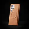 Funda magnética para teléfono de piel de cordero con tacto de piel, adecuada para Samsung S25Ultra, media funda S24Ultra, funda protectora anticaídas 23