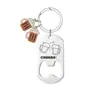 Llavero de Metal Grabado de Acero Inoxidable Transfronterizo Abrebotellas Copa de Vino Botella de Vino Regalo de Cumpleaños Navidad Día del Padre