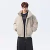 Invierno 2026 Nuevo Estilo Americano High Street Color Sólido Versátil Cuello Alto Chaqueta de Algodón Unisex Espesor Cálido Chaqueta Acolchada