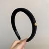 Diadema de otoño e invierno para salidas sencillas, combinables, retro, de alta gama, con horquilla de terciopelo negro redondo dorado antiguo, accesorios para el cabello