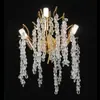 Lustre de Cristal para Sala de Estar Hall Sala de Jantar Lustre de Quarto Iluminação Decorativa Criativa de Designer Francês Luxo Moderno Galho de Árvore
