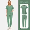 Ropa de Verano para Lavar a Mano de Amazon Transfronteriza Traje Quirúrgico Delgado para Hombre Ropa de Trabajo Elástica de Secado Rápido para Enfermera