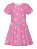 Temporada de Férias do Comércio Exterior Europeu e Americano Vestido de Saudação de Ano Novo com Estampa Digital 3D de Desenho Animado Vestido de Princesa para Meninas