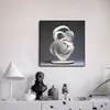 Pintura Decorativa Geométrica Moderna Minimalista en Blanco y Negro para Recibidor Pintura de Pared Abstracta para Comedor de Restaurante Sala de Estar Pintura de Pared para Lado de la Cama de Dormitorio