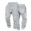 Calça Esportiva Masculina Europeia e Americana Outono/Inverno Pesada Espessada Multi-Bolsos Jacquard Pequeno Xadrez Casual Roupa de Trabalho Calça Longa Atacado