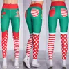 Aliexpress Wish Costura Sexy Ropa Europea y Americana Navidad Impresión Digital Leggings Deportivos de Yoga para Mujer