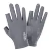Guantes de Seda Helada de Verano con Protección Solar para Hombres, Estilo Delgado, Compatibles con Pantalla Táctil, Antideslizantes, para Ciclismo, Conducir, Pesca, con Dos Dedos al Descubierto