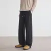 Pantalones Casuales para Hombre Otoño/Invierno 2026 con Efecto de Caída, Cordón Elástico, Pierna Recta Ancha, Estilo Japonés, Pantalones Sueltos y Modernos de Longitud Completa
