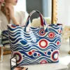 Sitio Independiente Temu Bolso de Mano de Nuevo Estilo Transfronterizo Impermeable PVC+Lona Portátil para Viajes Diarios Bolso de Hombro Bolso Tote