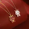 Collar Original Moneda Atrae Fortuna Caballo Llorando, Plata Pura, Nuevo Estilo Chino, Tendencia Nacional, Colgante Caballo Ponny de Nácar, Regalo de Año Nuevo del Año del Caballo