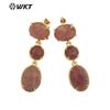 WT-E690 Novo Estilo Chinês Estilo Palácio Cor Clássica Três Pedras Vestido Longo Feminino Atmosfera Simples Brincos Longos
