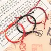 Pulseira semiacabada que pode ser enfiada com miçangas, fecho de segurança simples, nó vajra simples, pulseira tecida à mão, cordão vermelho para o ano do zodíaco masculino e feminino