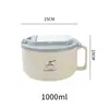 Tigela de Aço Inoxidável para Macarrão Instantâneo com Grande Capacidade e Tampa, Copo para Macarrão Instantâneo, Lancheira para Estudante, Tigela de Arroz para Refeitório de Fast Food, Tigela para Sopa e Macarrão