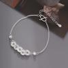 Pulseira Moeda Gelo Picado Prata Esterlina 925 Feminina Simples Novo Design Estilo Chinês Olho de Gato Carro Flor Bola Pulseira 3359B