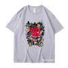 2024 Novo Comércio Exterior Manga Curta Verão Novo Marca Original Europeia e Americana Hip-hop Solto Prajna Wrap Estampada Camiseta
