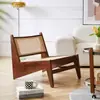 Nórdico Casual Ratán Canguro Chandigarh Puf Reclinable Individual Balcón Madera Maciza Sofá Silla