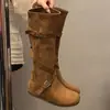 Botas altas adelgazantes de plataforma interior para mujer, botas altas, nuevo estilo otoño 2026, versátiles con faldas, suela suave, botas Melard