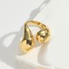Anillo de apertura con diseño de circonitas de lujo y luz transfronteriza para mujer, anillo de gota de agua con viento frío y amor.