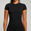 Conjunto de Ropa de Yoga Transfronterizo para Mujer, Camiseta de Manga Corta, Shorts de Melocotón para Glúteos, Ropa Deportiva de Running y Fitness Transpirable de Secado Rápido