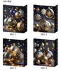 Bolsa de Cartón Blanca Navideña Bolsa Tote para Regalo de Fiesta Bolsa de Regalo Navideño Bolsa de Empaque de Santa Claus de Dibujos Animados Venta al por Mayor