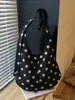 Bolsa tote de bolinhas de nicho estilo coreano transfronteiriça, grande capacidade, vintage, moderna, casual, estilosa, bolsa de ombro para o dia a dia