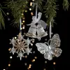 Decoraciones Navideñas Transfronterizas, Colgantes Acrílicos con Lentejuelas, Colgantes Transparentes de Copo de Nieve, Accesorios de Decoración para Escena de Árbol de Navidad