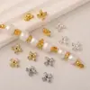 Cuentas Espaciadoras al por Mayor, Conservan el Color, Chapadas en Oro de 18 Quilates, Pulsera Collar con Circonitas Microincrustadas, Materiales para Joyería DIY, Espaciador de Cruz con Circonitas