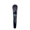 Brocha Plana Redonda de Mango Corto para Base de Maquillaje 9cm Mango Corto Maquillador Forma de Lengua Cabeza Plana Fácil de Tomar Polvo Sin Marcas Brocha para Base de Maquillaje Líquida