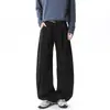 Pantalones de trabajo de algodón puro deconstruidos estilo americano para hombre, pantalones casuales vintage lavados para primavera y otoño, pantalones holgados rectos de pierna ancha para hombre