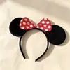 Diadema Estilo Celebridad de Internet de Cabeza de Mickey Mouse con Lunares de Colores y Lazo, Diadema de Orejas de Mickey para Disfraz de Fiesta Festiva Infantil