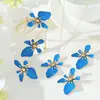 Conjunto de Joias Transfronteiriças Europeu e Americano: Conjunto de Colar, Brincos, Pulseira e Anel de Flor em Camadas com Gotejamento de Óleo, Acessórios de Mão, Pulseira de Pulso