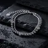 Pulseira de contas preta em forma de cruz para pedras na vesícula, estilo hip-hop de nicho, acessório de mão único e moderno, acessório da moda e versátil para mulheres