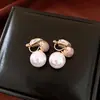 Pendientes de Clip Ovalados de Zirconia y Perla para Mujer Sin Agujeros en las Orejas, Pendientes de Diseño Simple y Versátil, Lujo Ligero, Pendientes de Gama Alta y Elegantes