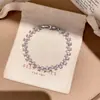 Pulseira com Fecho de Flor em Zircônia Banhada a Ouro 18k Design Sense Pulseira de Nicho Toque de Luxo Leve Pulseira Retrô