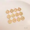 Etiqueta Preserva-Cor Preenchida com Ouro 14K 12 Constelações Tag Redonda Recortada Pingente Acessórios Feitos à Mão Pulseira DIY Colar Acessórios de Joia