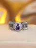Anel Oval 10K Roxo Elegante de Luxo Leve para Mulheres Novo Versátil de Alta Qualidade - AliExpress Transfronteiriço