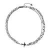 Collar de cruz oscura disuelta europea y americana para hombre, cadena de clavícula de acero de titanio de alta calidad, accesorios ruoshuai para niños, moda hip hop