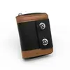 Portatarjetas Plegable Antidesmagnetización Nuevo para Hombre Billetera de Doble Botón Bolso de Almacenamiento de Tarjetas y Monedas de Gran Capacidad de Moda