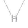 Collar Fashionista con la letra H en inglés, sencillo y elegante, de lujo, con personalidad de nicho y colgante de diamantes para mujer