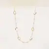 Collar Hecho a Mano con Diseño de Onda, Colgante Circular Hueco Italiano, Aretes de Aro Entrelazados, Estilo Vacacional