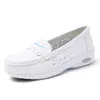 Zapatos de Enfermera para Mujer en Primavera y Verano, Suela Suave, Transpirables, No Cansan, Antideslizantes, Piel Genuina, Zapatos Específicos para Enfermeras de Hospital, Zapatos Blancos de Trabajo