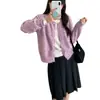 Suéter falso de dos piezas para mujer, corte holgado, cuello redondo, nuevo estilo suave de principios de otoño, abrigo de punto, top casual japonés y coreano