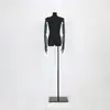 Mannequin Metade do Corpo Preto Plano Modelo de Loja de Roupas Cabide Mannequin de Vestido de Casamento Suporte de Exibição