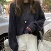 Suéter de punto de alta gama para mujer de Dongdaemun, Corea, nuevo para otoño, estilo coreano, dulce, cuello redondo, manga larga