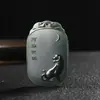 Jade Verde Hetian de Xinjiang Material Fino Colgante de los Doce Zodiacos Tallado por Dos Lados Deidad Guardiana Buda del Año de Nacimiento Colgante Venta al por Mayor