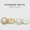 Botones de Metal con Pedrería y Perlas de Alta Gama Estilo Corte para Abrigos, Suéteres, Chaquetas de Mujer Botones para Traje Botones Decorativos de Piel