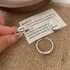 Anillo de plata de ley S925 pez pequeño letra sonriente diseño de nicho dulce fresco creativo apertura anillo ajustable