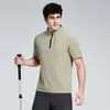 2026 Camisa de Comercio Exterior Transfronteriza de Color Sólido con Media Cremallera y Cuello Alto de Manga Corta para Hombre, Alta Elasticidad, Seda de Hielo, Secado Rápido, para Correr y Fitness