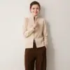 Cárdigan de Cachemir 100% Puro Estilo Old Money para Mujer, Nuevo Modelo 2026, Engrosado, Cuello Solapa, Doble Cremallera, Abrigo Suéter de Cachemir de Manga Larga